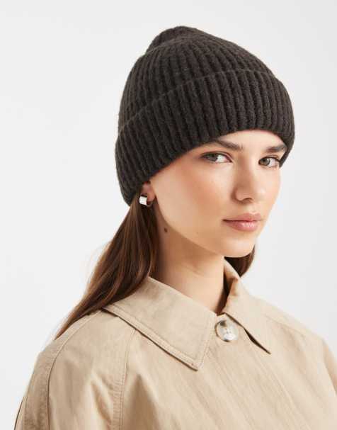 Gorro marrón chocolate melange de canalé de Vero Moda - view 1