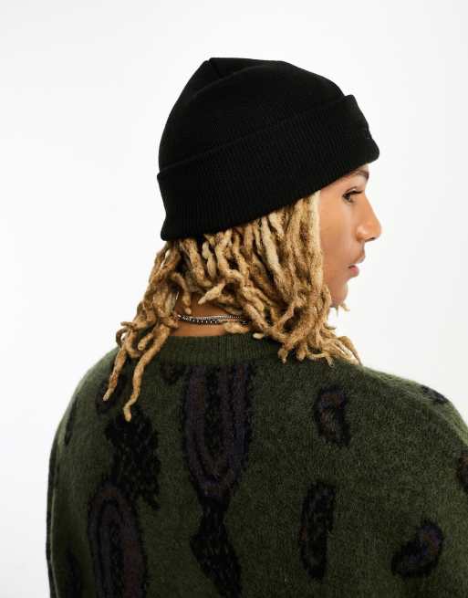 Gorro negro con logo de texto de Carhartt WIP, 2 de 4