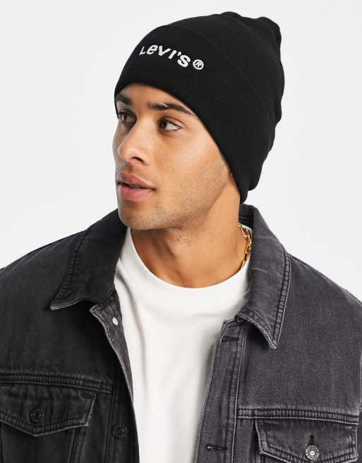 Gorro negro con logo Modern Vintage Woodmark de Levi's | ASOS