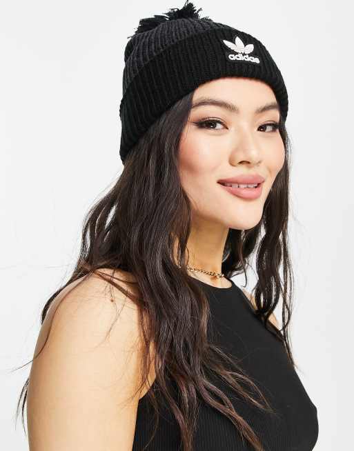 Gorro negro con pompón adicolor de adidas Originals