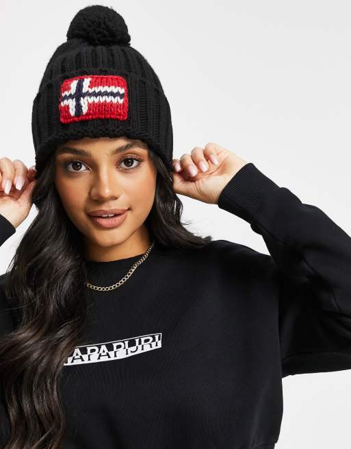 Gorro negro con pompón Semiury 3 de Napapijri