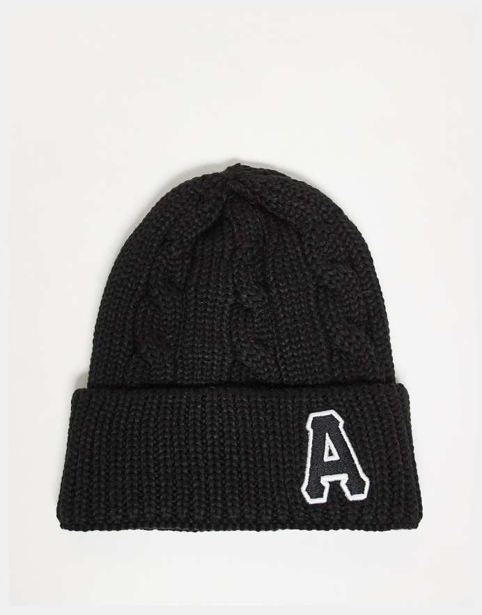 Aape By A Bathing Ape® Gorro negro de punto de ochos de