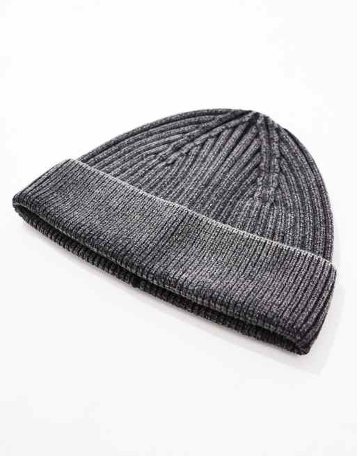 Gorro negro lavado de canalé de ASOS DESIGN, 4 de 4