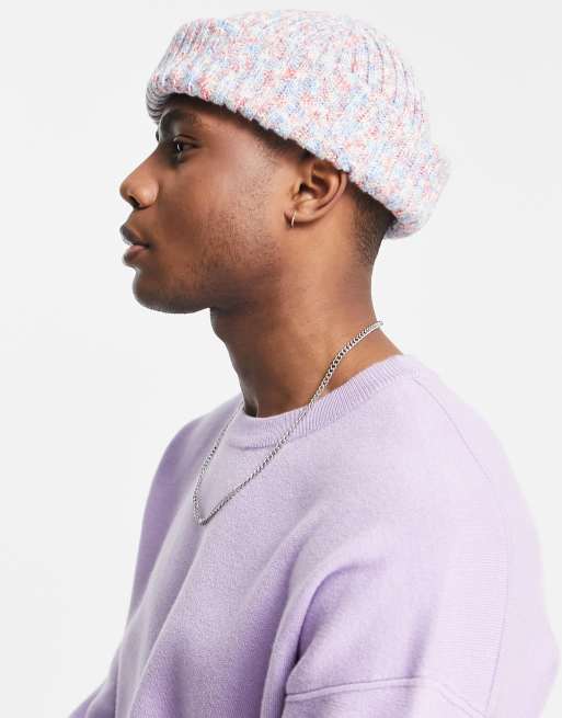 Gorro pequeño beis estilo pescador con diseño moteado multicolor de ASOS DESIGN