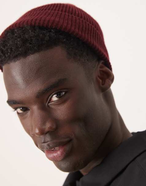 Gorro pequeño burdeos de estilo pescador de canalé de ASOS DESIGN - view 1
