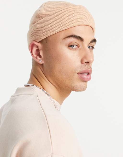 Gorro pequeño naranja pálido de estilo pescador de ASOS DESIGN