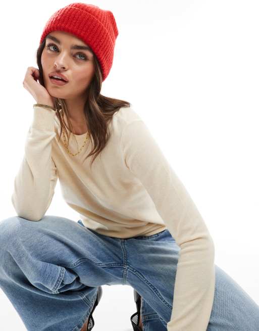 Gorro rojo con diseño en contraste de punto Soho de Accessorize