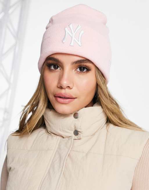 Gorro rosa claro con detalle de NY de New Era