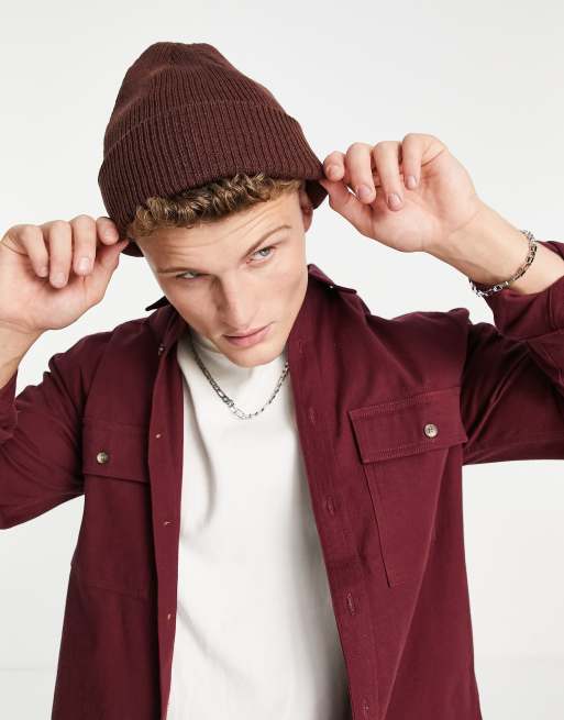 Gorro Topman en mezcla de poliéster en color burdeos - BORGOÑA