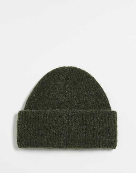 Gorro verde caqui oscuro de lana de alpaca y lana de ARKET - view 1