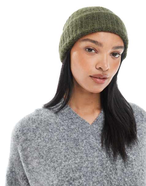 Gorro verde oscuro de punto grueso de ASOS DESIGN - view 1