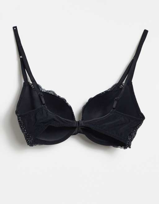 Gossard – Glitter – Glitzernder, tief ausgeschnittener und wattierter Bügel-BH in Schwarz, 3 von 4