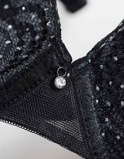 Gossard - Glitter - Soutien-gorge pigeonnant rembourré à armatures - Noir, 4 de 4