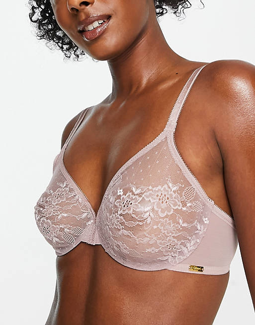 Gossard Glossies lace sheer set in light pink