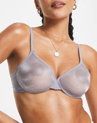 Gossard Gossard Glossies non padded sheer underwired bra in light grey