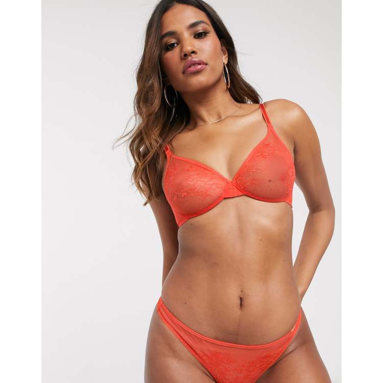 Gossard - Glossies - Reggiseno in pizzo trasparente color visone