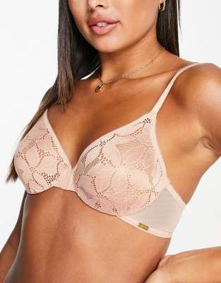 gossard - glossies - rosa, skir spetsbehå utan vaddering-pink