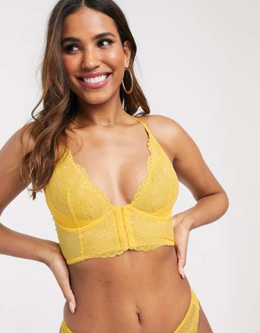 Gossard Superboost lace longline bra in yellow