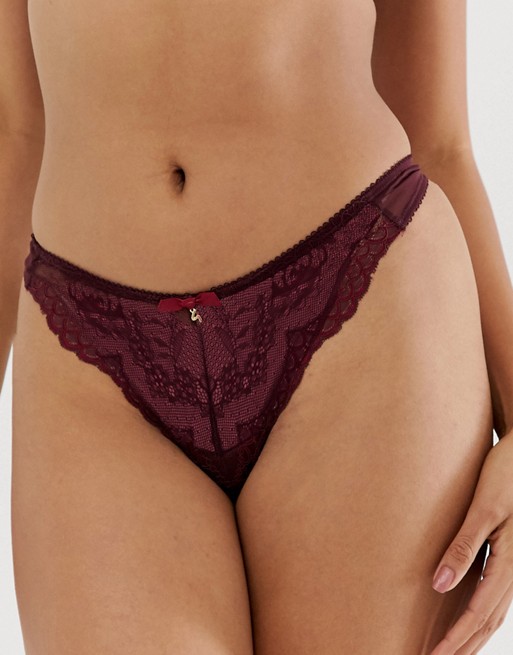 Gossard Superboost lace thong in fig