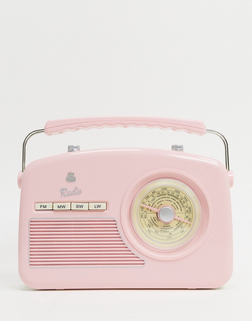 GPO Rydell retro radio in pink-No Colour