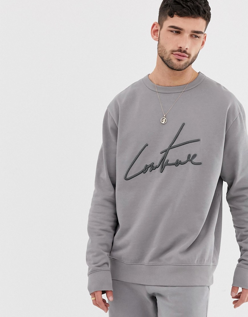 Grå basic sweatshirt fra The Couture Club