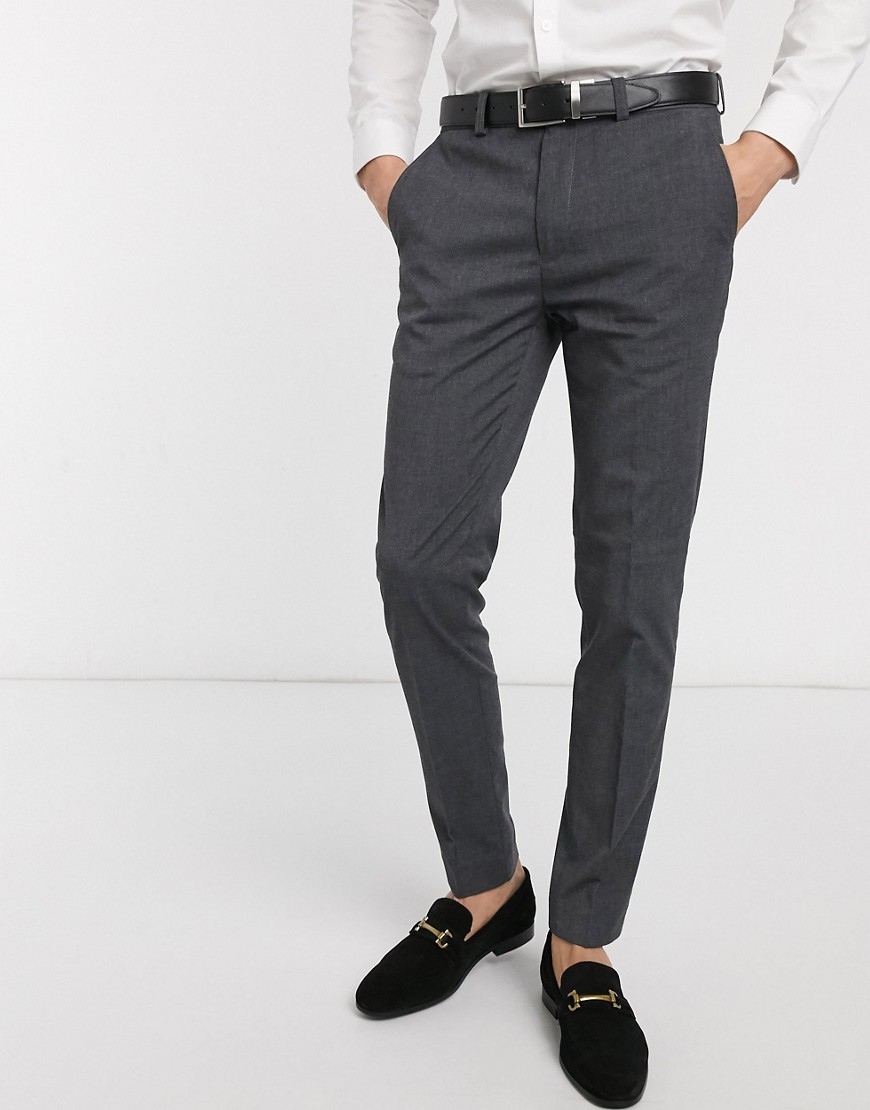 Grå smarte bukser i superskinny pasform fra Burton Menswear
