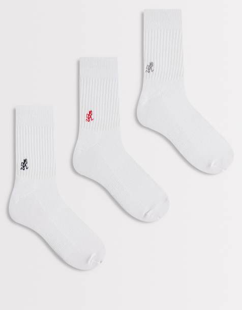 Gramicci 3 pack basic crew socks in white - view 1