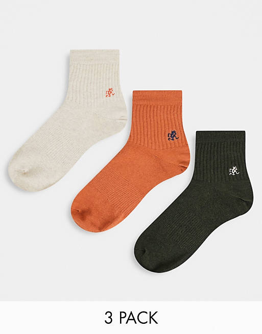 Men Socks/Gramicci basic crew socks 3-pack in multi 