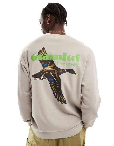 Gramicci – Beige sweatshirt med Preserve It-tryck - view 1