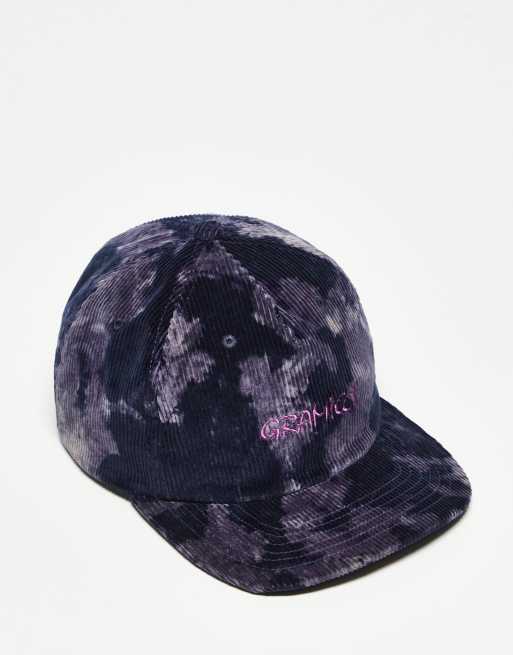 Gramicci - Berretto nero tie-dye in velluto a coste