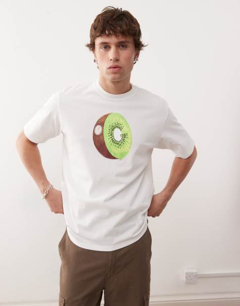 Gramicci – Biały T-shirt z grafiką z motywem kiwi - view 1