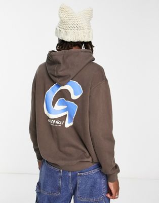Gramicci big G backprint hoodie in brown