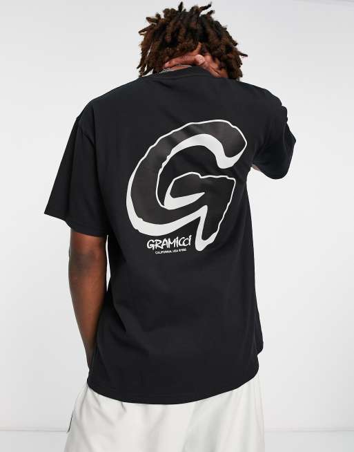 Gramicci – Big G – Czarny T-shirt z nadrukiem z logo na plecach