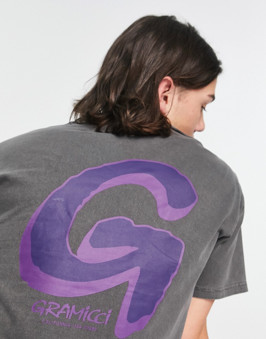Gramicci big G logo backprint t-shirt in gray