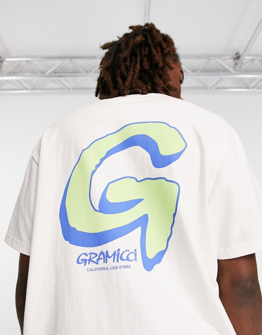 Gramicci big G logo backprint t-shirt in white