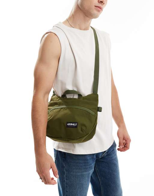 Gramicci - Borsa da spalla color oliva in cordura