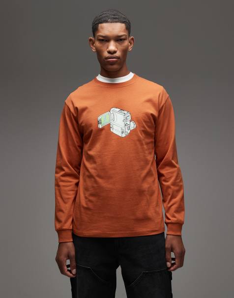 Gramicci camcorder long sleeve T-shirt in burnt orange - view 1