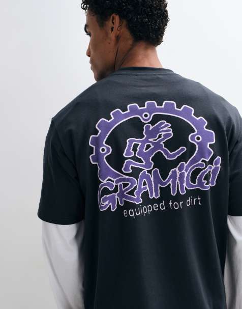 Gramicci - camiseta de manga corta con gráfico trasero en negro - view 1