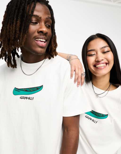 Gramicci - Canoe - T-shirt met print en korte mouwen in wit