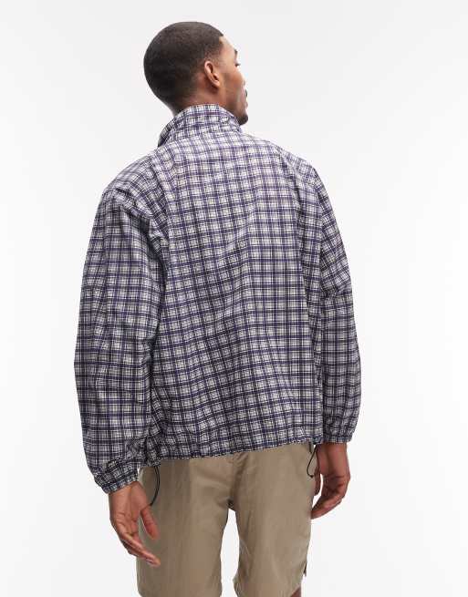 Gramicci checkered shell zip up jacket in navy check , 3 of 5