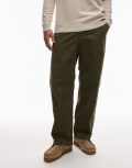 [Gramicci] Gramicci Cliff straight leg pants in khaki green W40 KHAKI