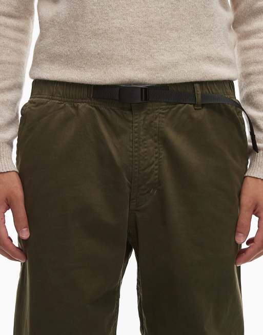 Gramicci cliff straight leg pants in khaki green, 4 of 5