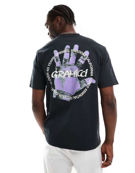 Gramicci climber's hand graphic t-shirt in vintage black - view 1