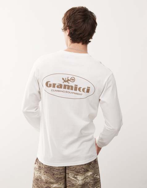 Gramicci climbing equipment graphic long sleeve t-shirt in white