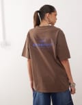 [Gramicci] Gramicci Climbing Equipment graphic t-shirt in brown M Brown