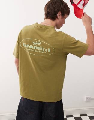 Gramicci Gramicci climbing equipment graphic t-shirt in green
