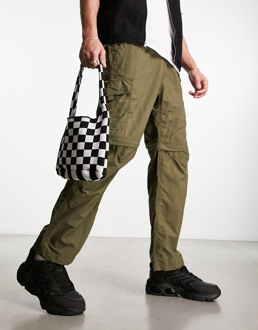 Gramicci convertible ripstop pant trousers in khaki-Green