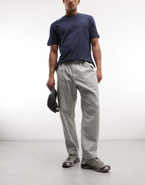 Gramicci cord loose tapered trousers in smokey grey - view 1