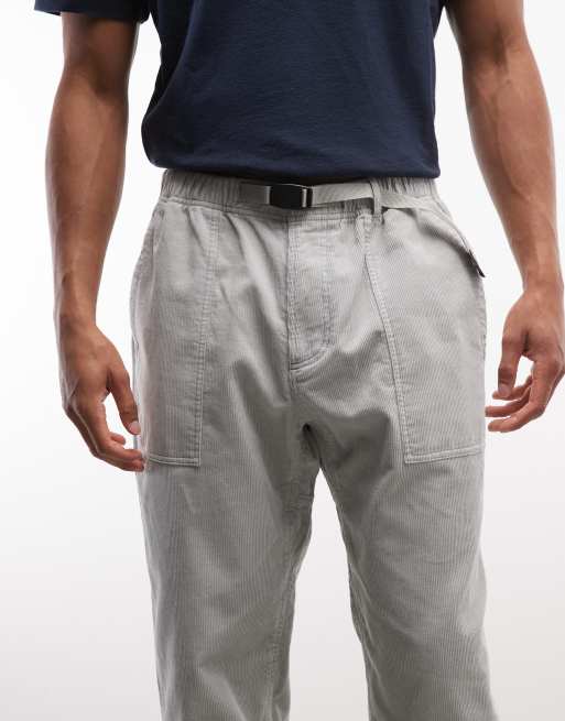 Gramicci cord loose tapered trousers in smokey grey, 4 of 5