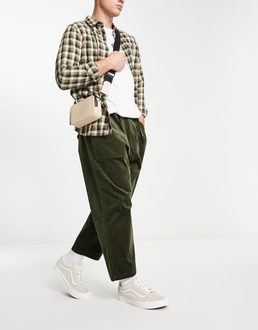 Gramicci corduroy loose tapered pants in green | ASOS